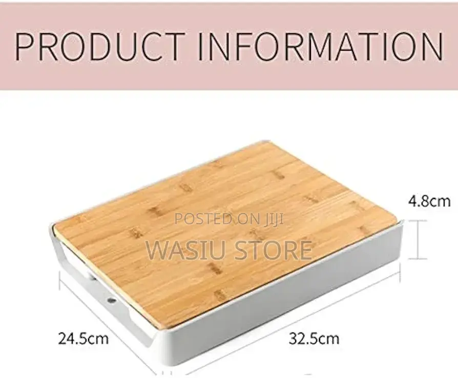 Bamboo Cutting Board Set With Container Tray Drawer