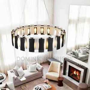 Minimalist Black and White Key Led Chandelier