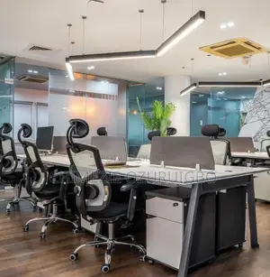 6 Seater White And Grey Workstation With Mobile Drawers