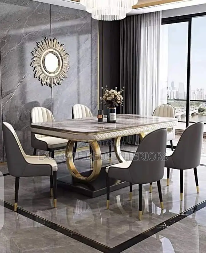 Exquisite Designed Marble Top Dining Set