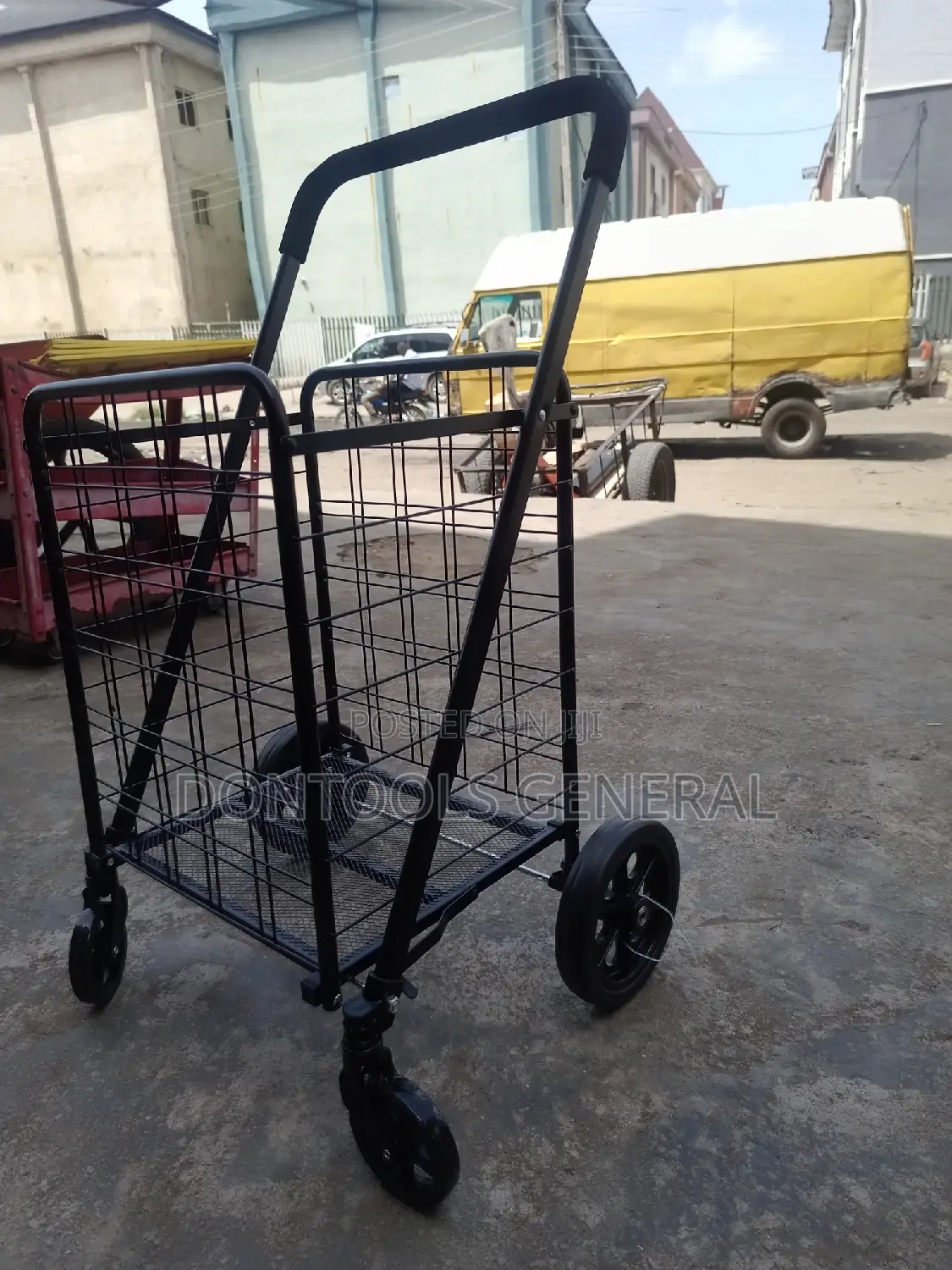 Galvanized Black Basket Cart Trolley