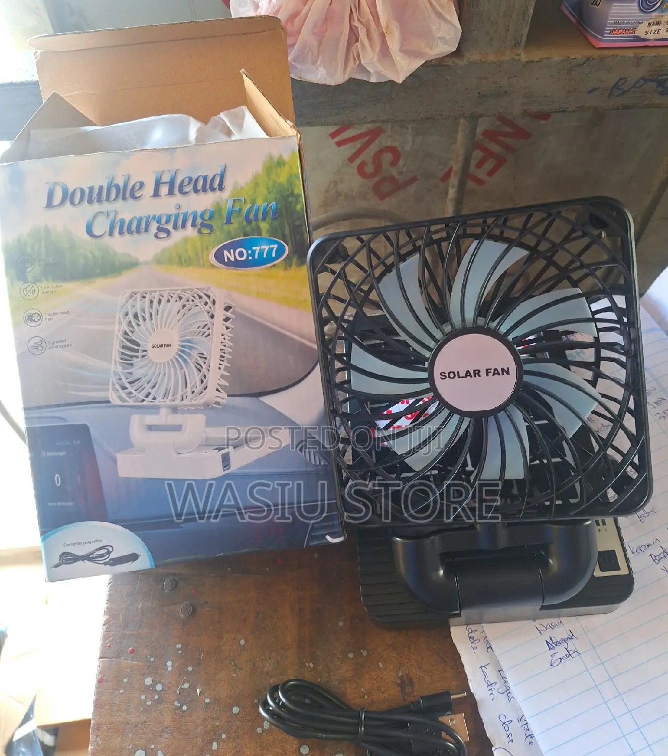 Double Head Charging Solar Fan