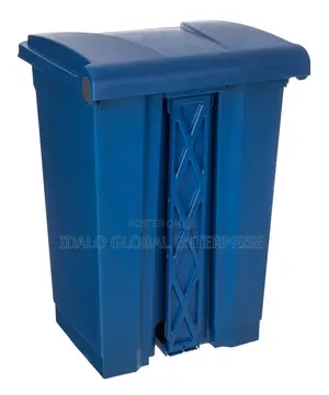 45L Blue Plastic Pedal/Recycle Bin