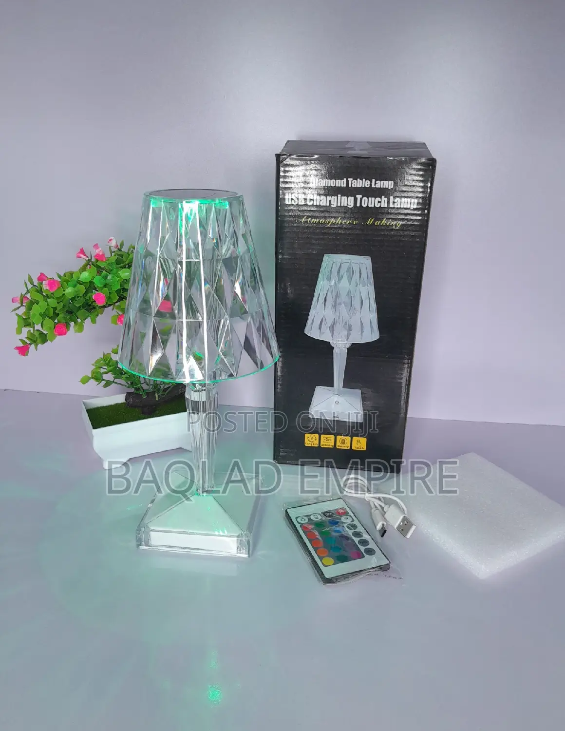 Crystal RGB Multicolor Table Lamp With Remote Control USB