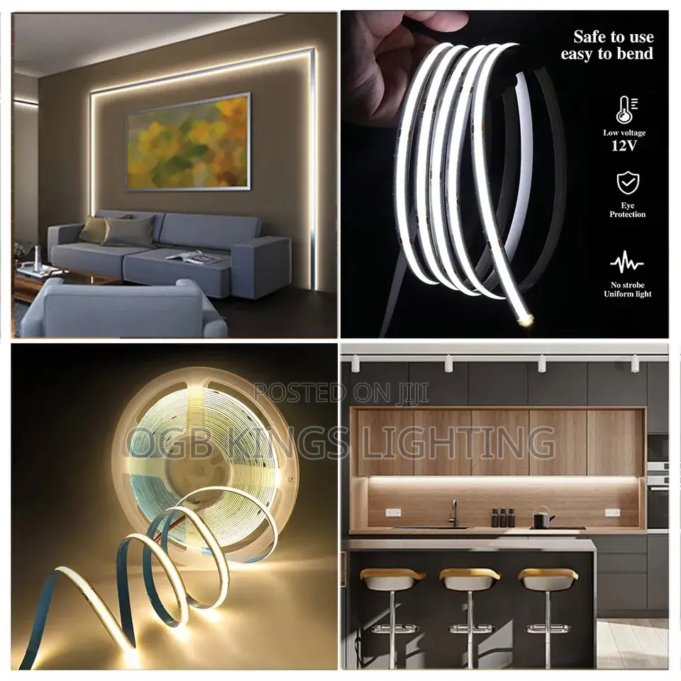 10mtrs Strip Cob Tape Light Single Color Warm Running Light