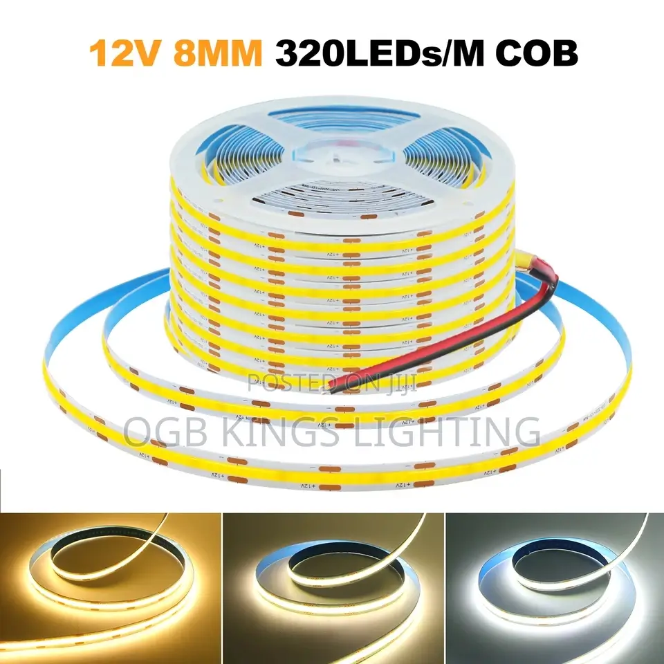 10mtrs Strip Cob Tape Light Single Color Warm Running Light