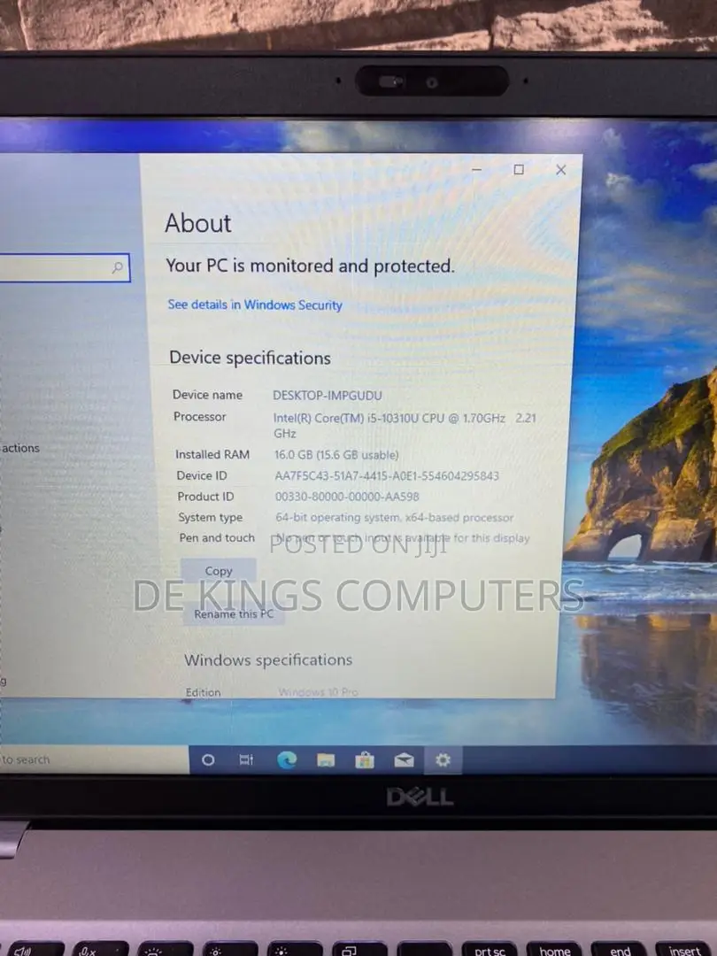 Laptop Dell 16GB Intel Core i5 SSD 256GB