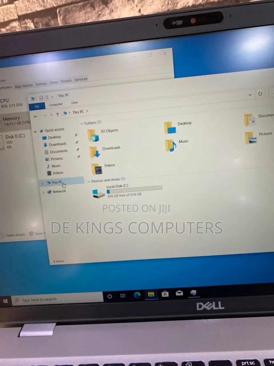 Laptop Dell 16GB Intel Core I7 SSD 512GB
