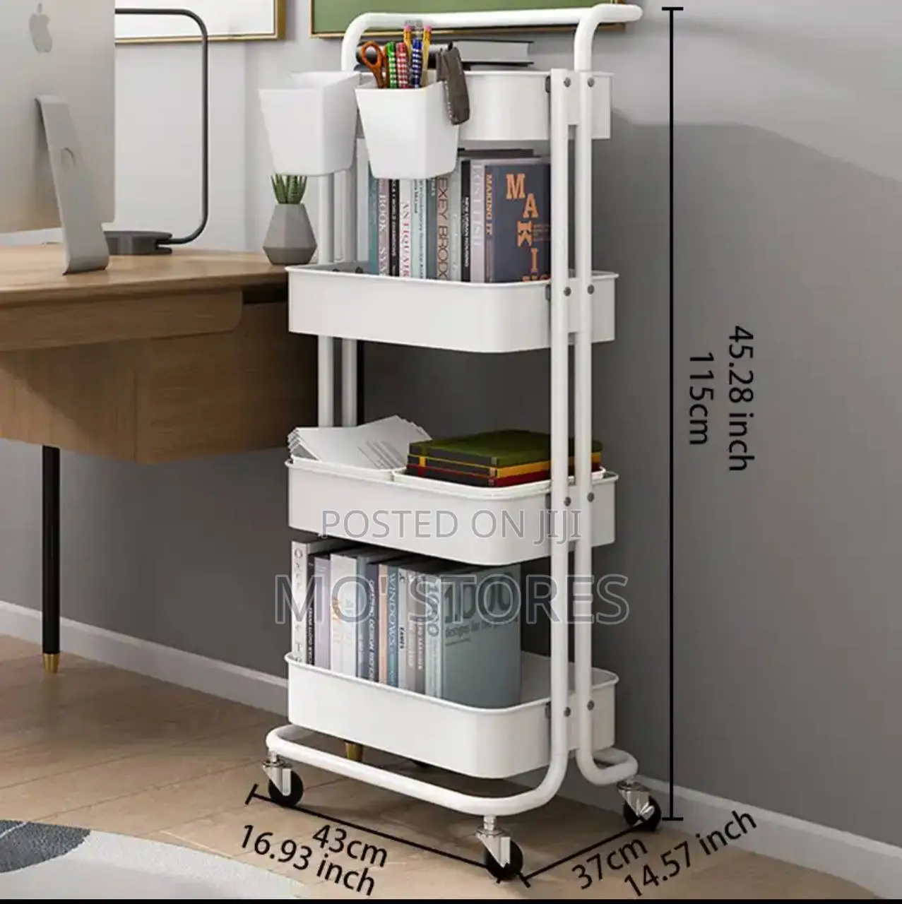 4 Tiers Rolling Storage Rack Organizer
