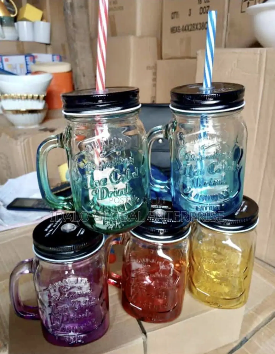 Mason Jar With Straw
