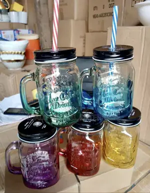 Mason Jar With Straw