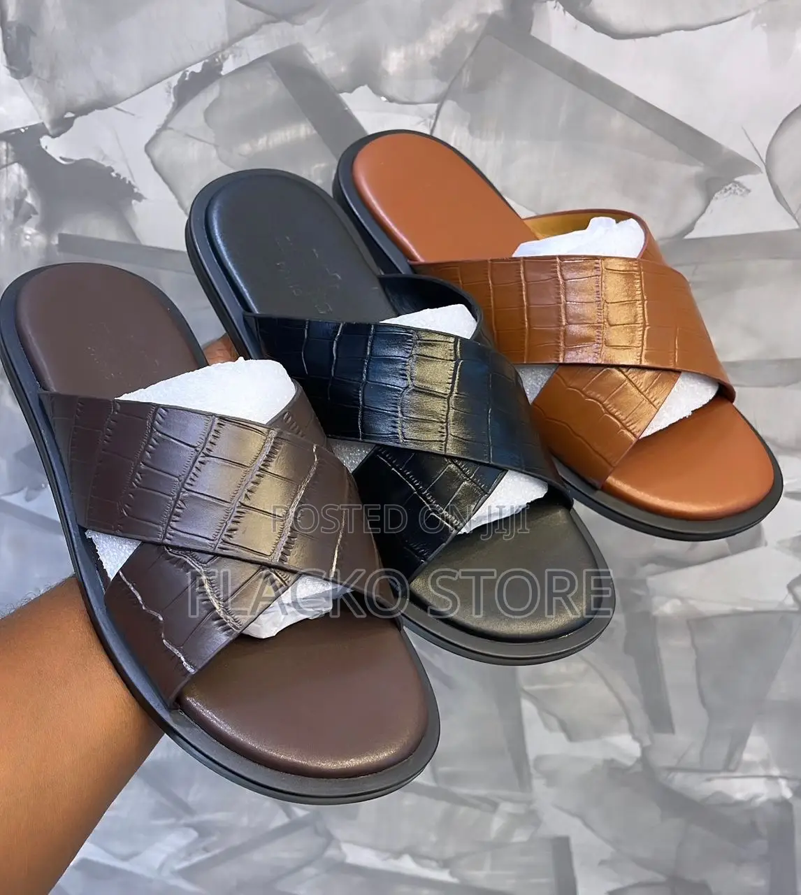 Original Hermes Leather Slippers