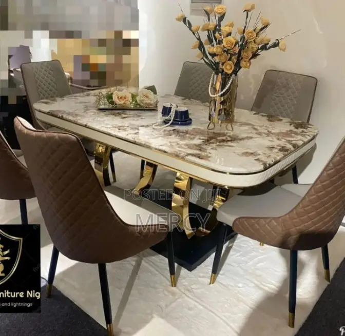 Dining Marble Top With 6 Chairs