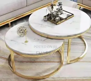 Round White 2 in 1 Coffee Tea Center Table