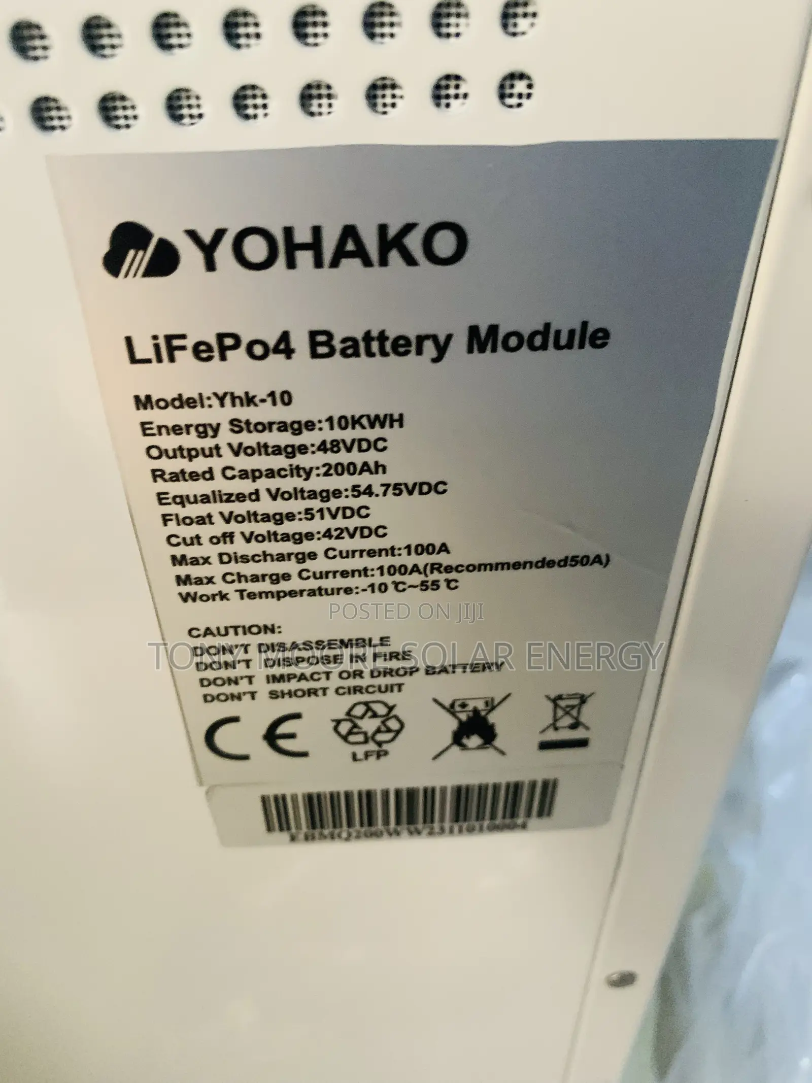 Smart BMS Lithium Battery Yohako 10kwh 48v