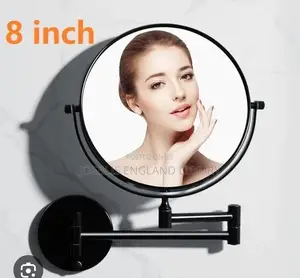 Matt Black Magnified Mirror for Shaving and Brushing Teeth