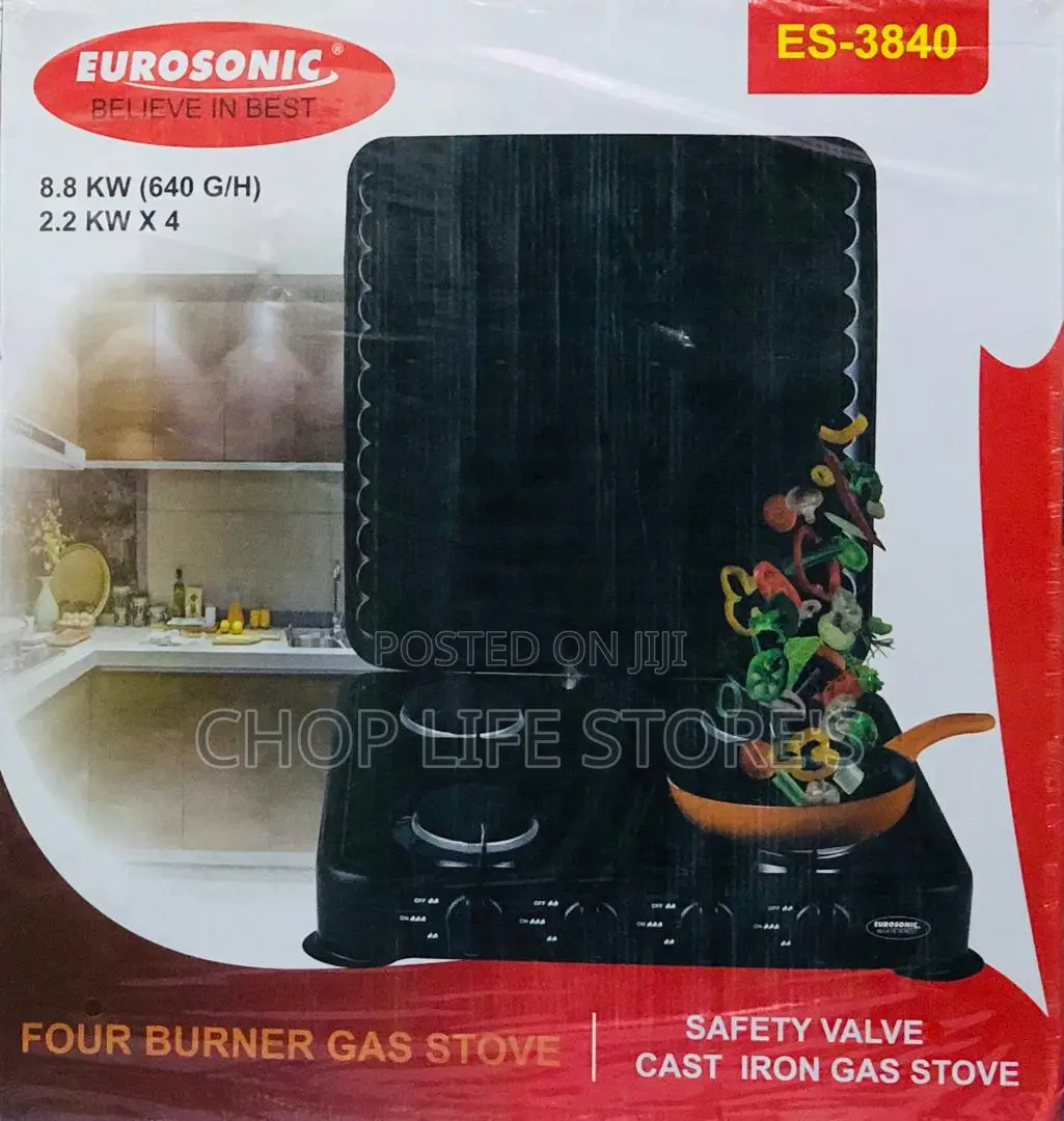 Eurosonic 4 Burner Gas Cooker in Lagos Island (Eko) Kitchen