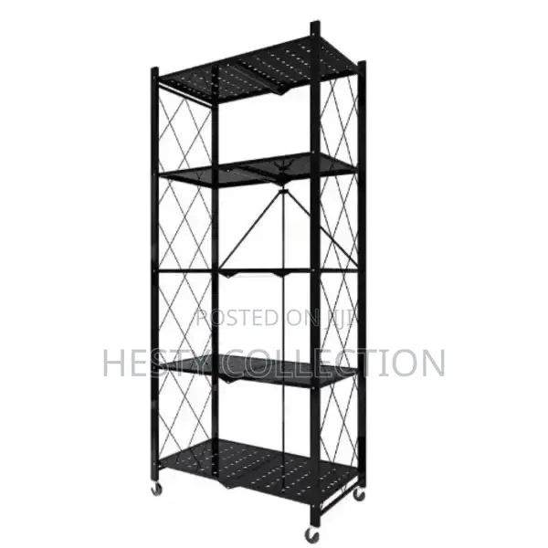 5 Steps Layer Foldable Kitchen Household Trolley Display Shelf Rack