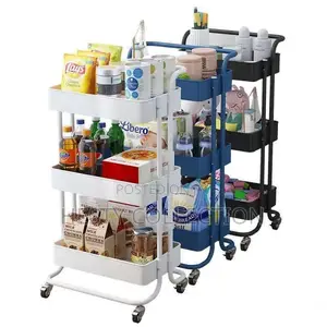 3tier Roll Trolley Organizer With Wheel for Kitchen Bedroom
