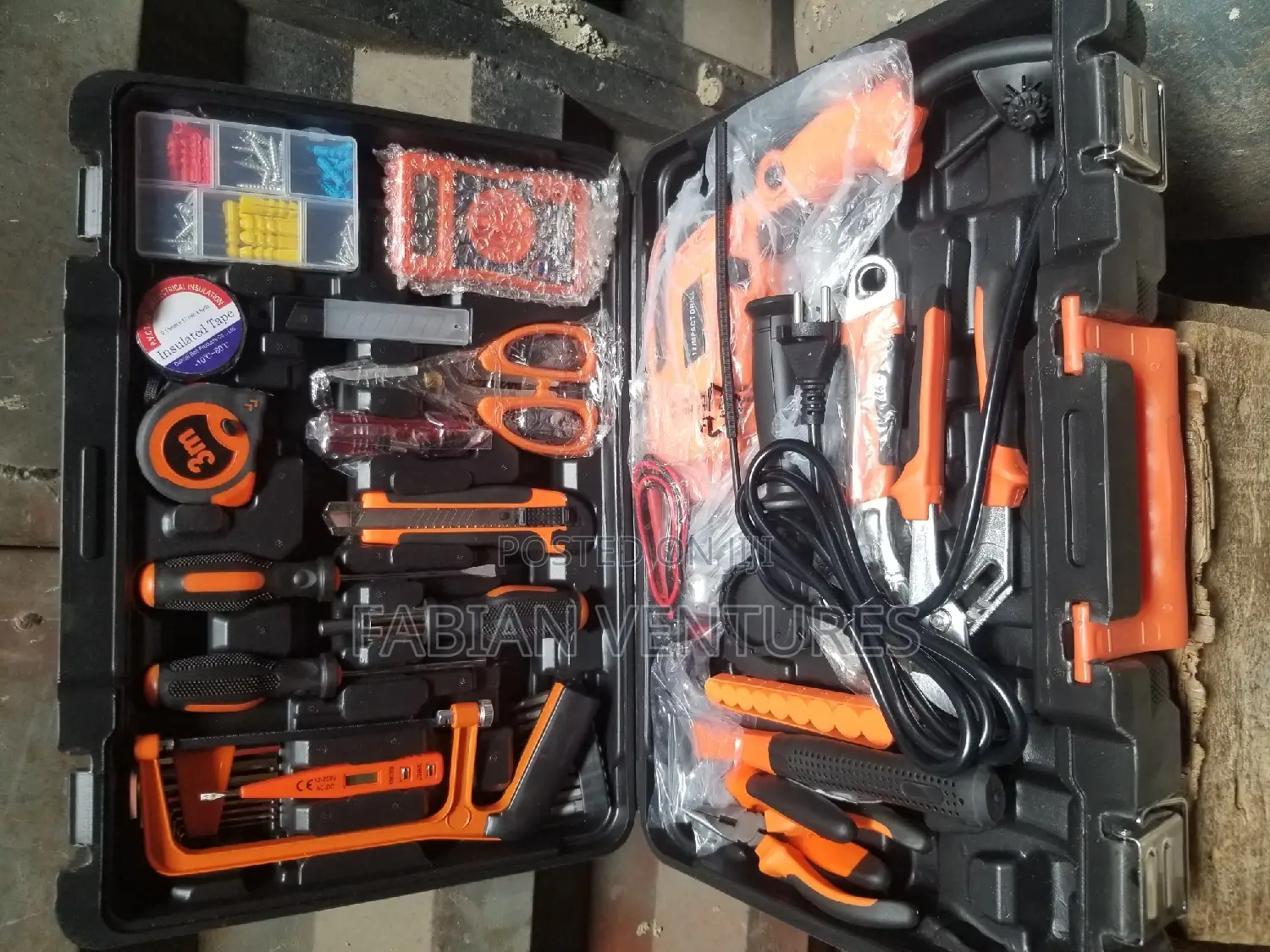 Set of Tools Box With Drilling Machine