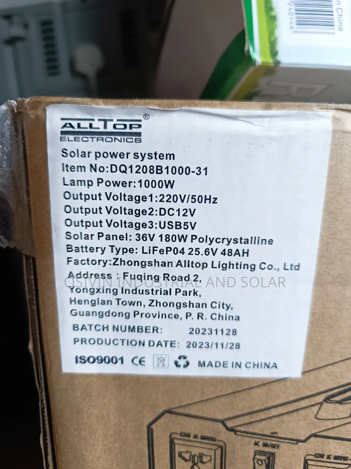 Alltop 1000w or Solar Generator With 36v 180w Panel