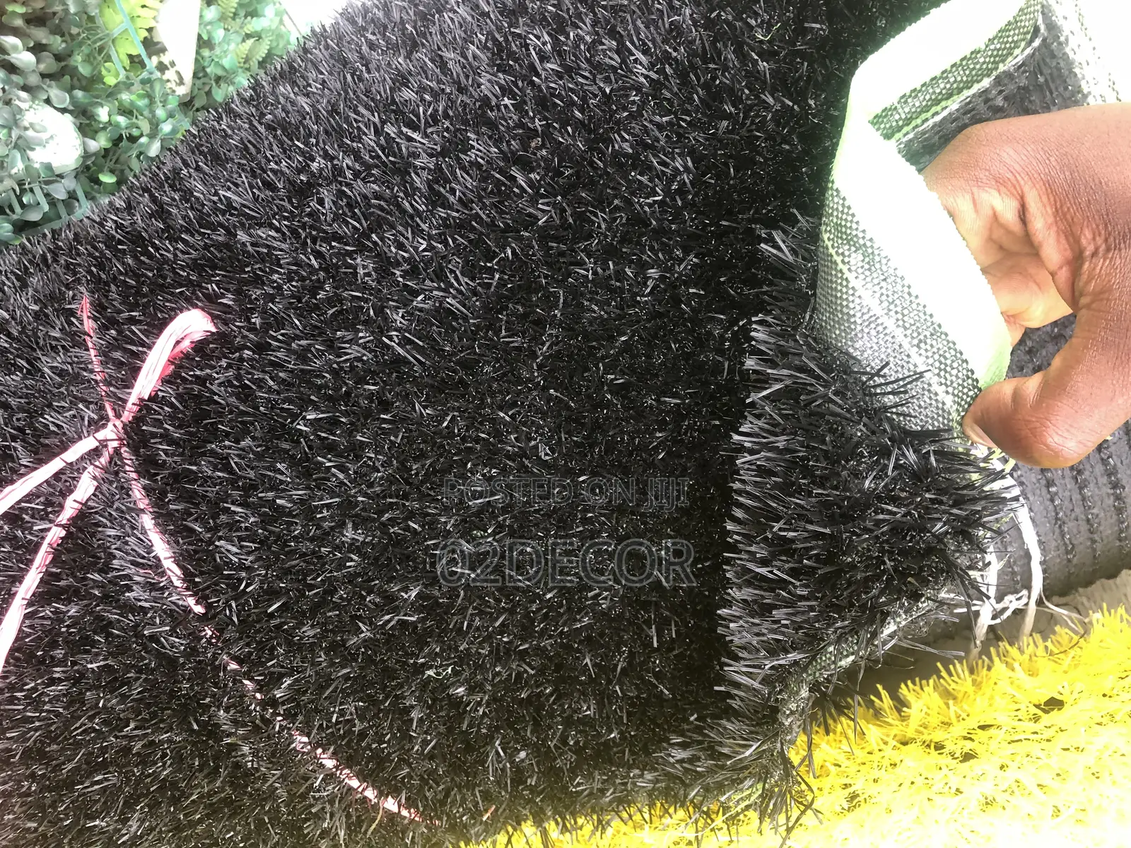 Black Color Artificial Grass Rugs
