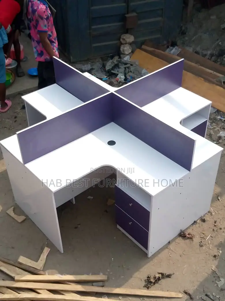 Standard Work Station With 4 Drawer ( White)
