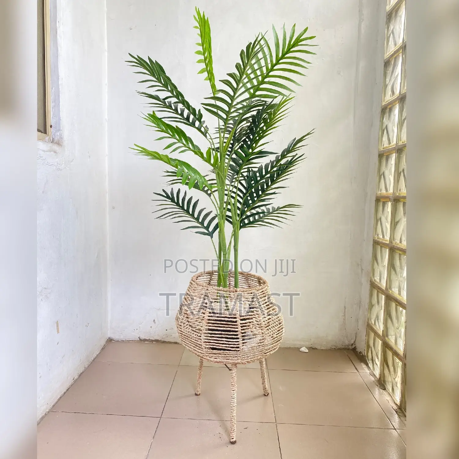 Artificial Flowers and Rattan Pot