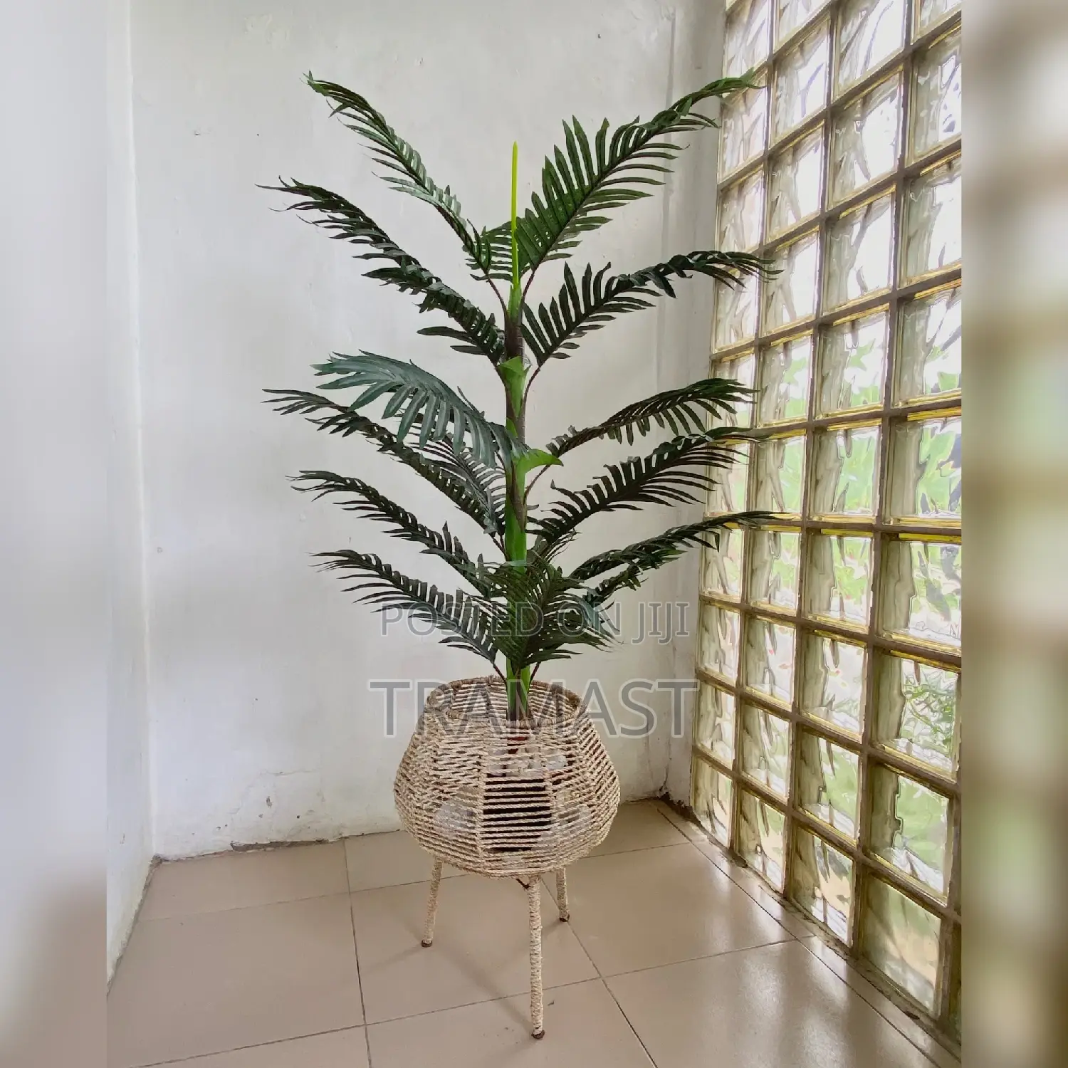 Artificial Flowers and Rattan Pot