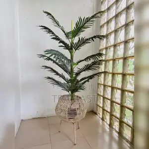 Artificial Flowers and Rattan Pot