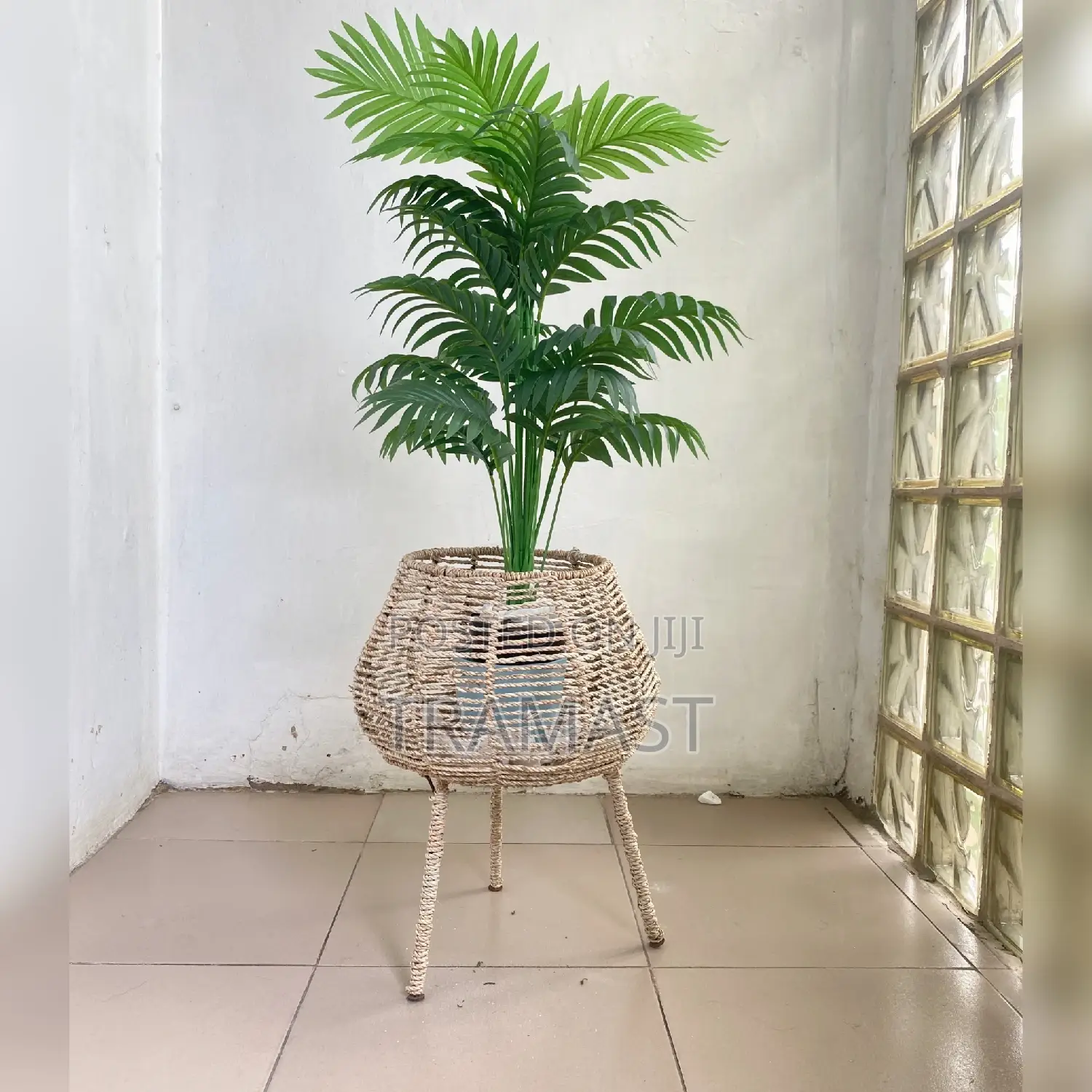 Artificial Flowers and Rattan Pot