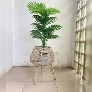 Artificial Flowers and Rattan Pot