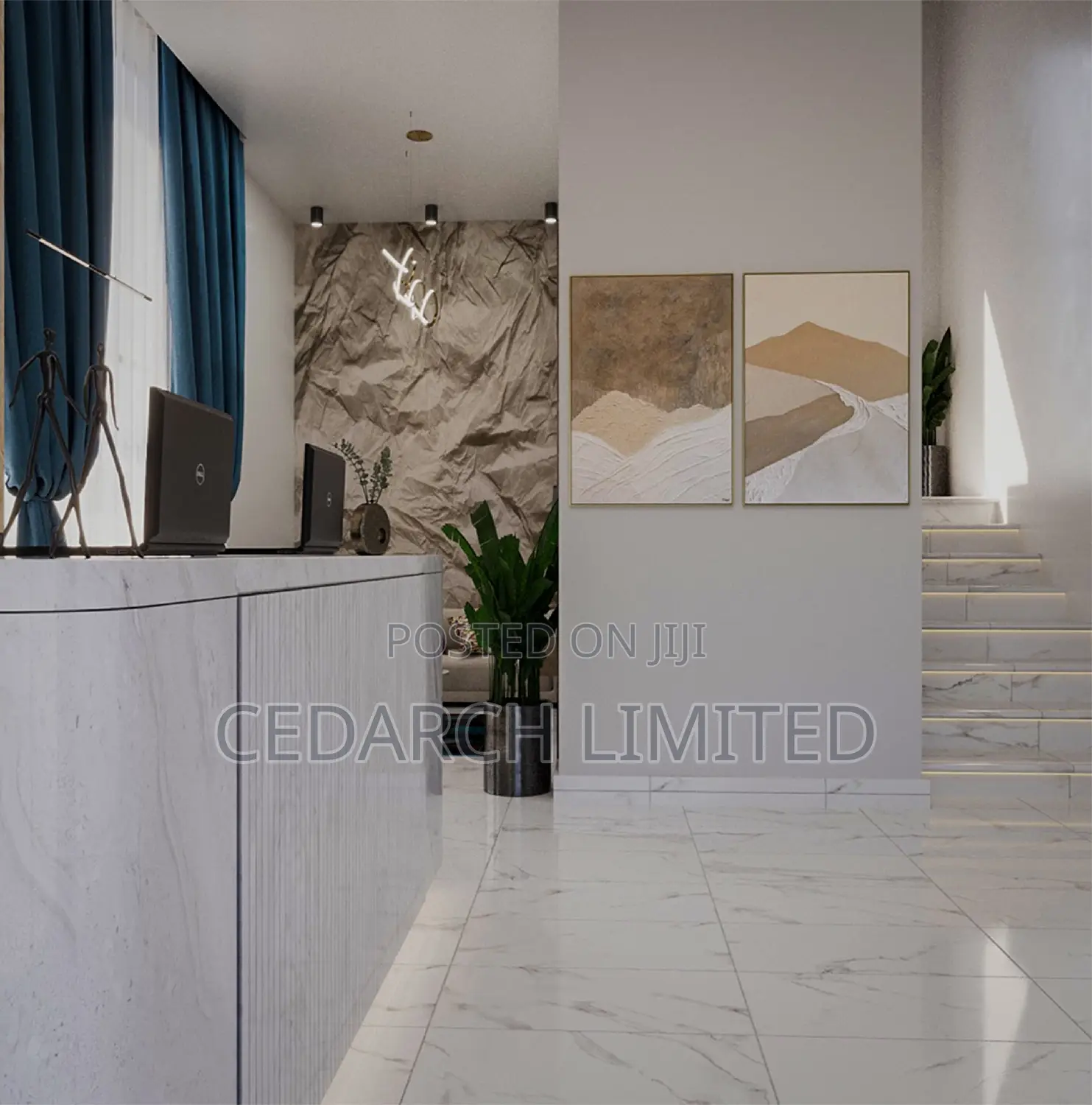 Modern Reception Interior 3D | Design and Construction
