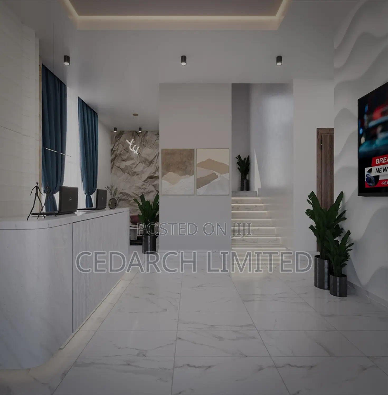 Modern Reception Interior 3D | Design and Construction