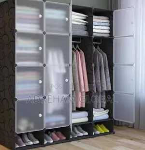4 Pertition Heavy Duty Plastic Wardrobe With Cover
