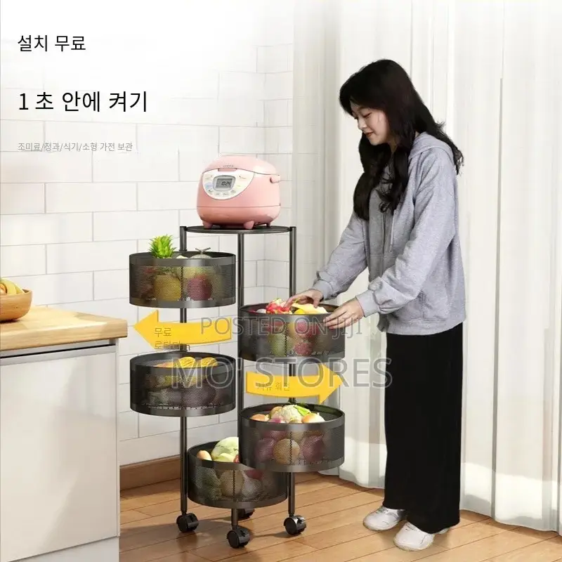 5 Layer Rotating Round Storage Rack