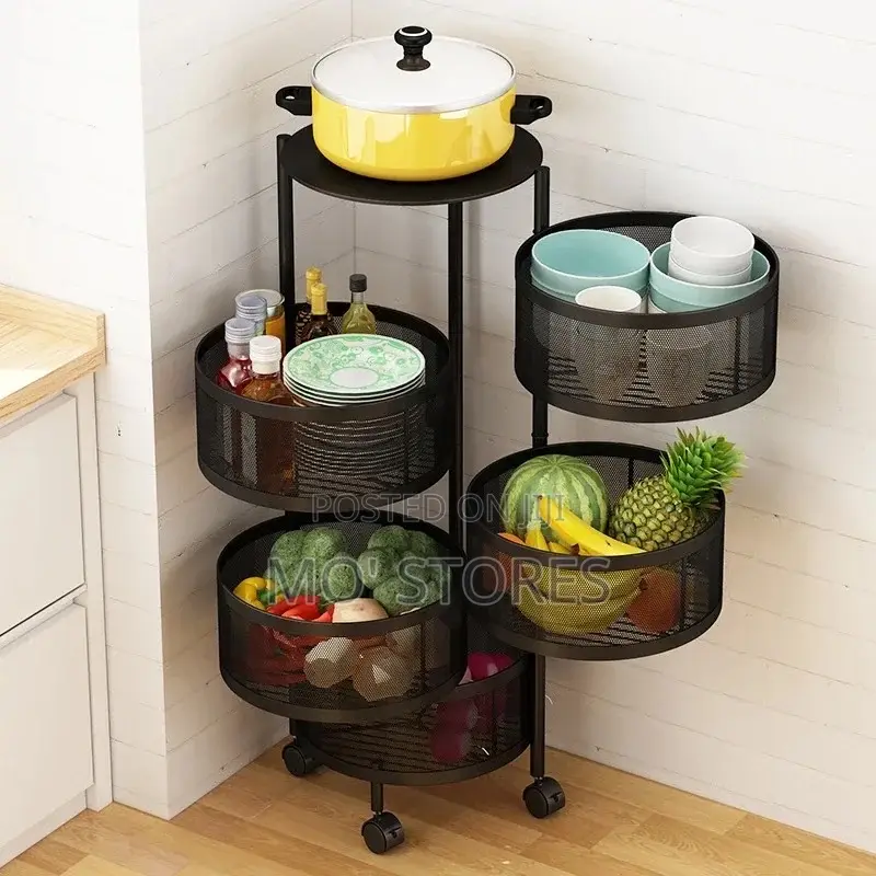 5 Layer Rotating Round Storage Rack