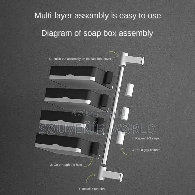 Soap Rack No Drilling Three-layer