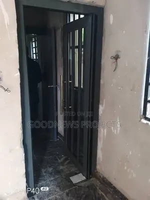 Grey Aluminium Single Swing Door