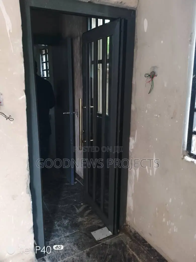 Grey Aluminium Single Swing Door