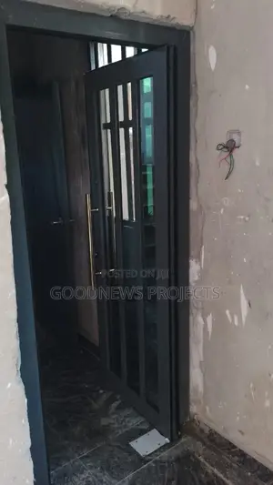 Grey Aluminium Single Swing Door