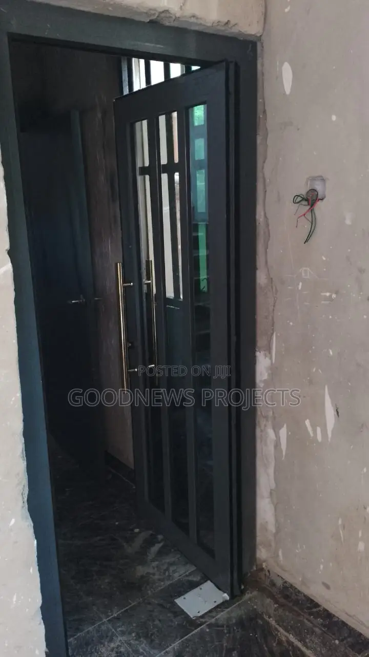 Grey Aluminium Single Swing Door