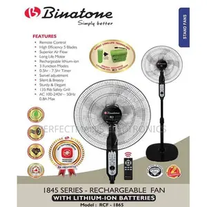 Binatone Rechargeable Fan With Lithium-Ion Batteries Rcf1865
