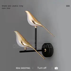 Nordic LED Golden Bird Wall Lamp Parlor Bar Wall Light