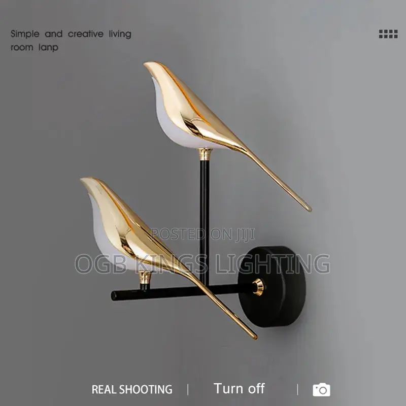 Nordic LED Golden Bird Wall Lamp Parlor Bar Wall Light
