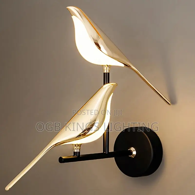 Nordic LED Golden Bird Wall Lamp Parlor Bar Wall Light