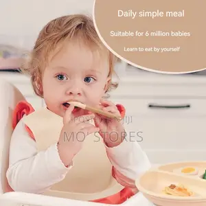 4pcssilicon Baby Bib,Plate,Spoon and Fork