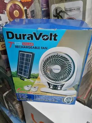 Duravolt 3 In 1 7inch Solar Rechargeable Fan