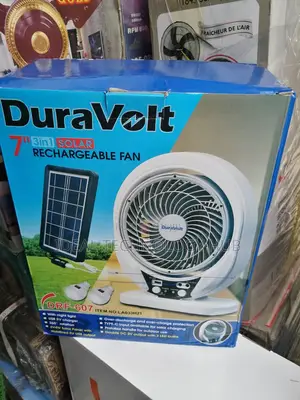 Duravolt 3 In 1 7inch Solar Rechargeable Fan