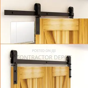 Double Fold Sliding Barn Door Guide Kit, Suitable for Doors